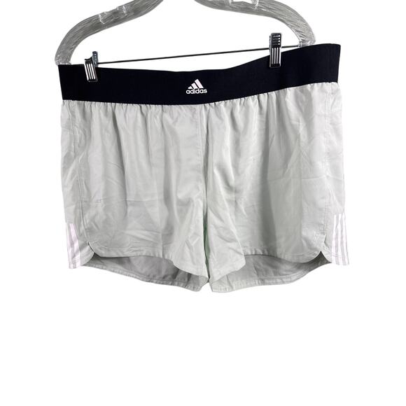 Adidas Women's Size XL Green Pacer Training 3-Stripes Woven High-Rise Shorts - Picture 1 of 5